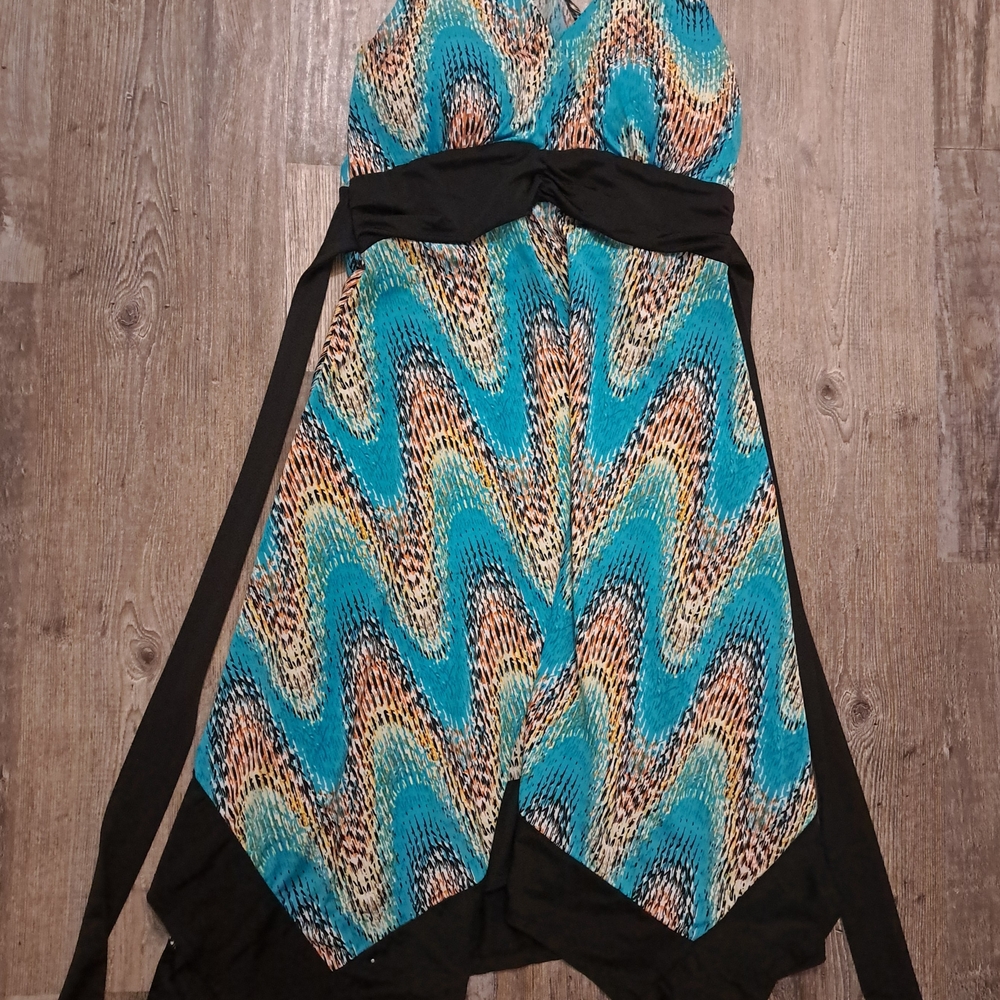 Multicolor Zigzag Pattern Dress